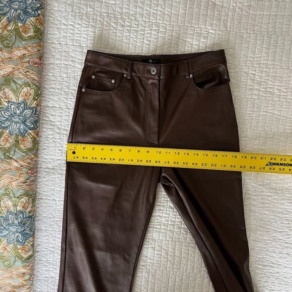 7 for All Mankind Faux Vegan Leather Slim Straight Pants - Picture 12 of 16